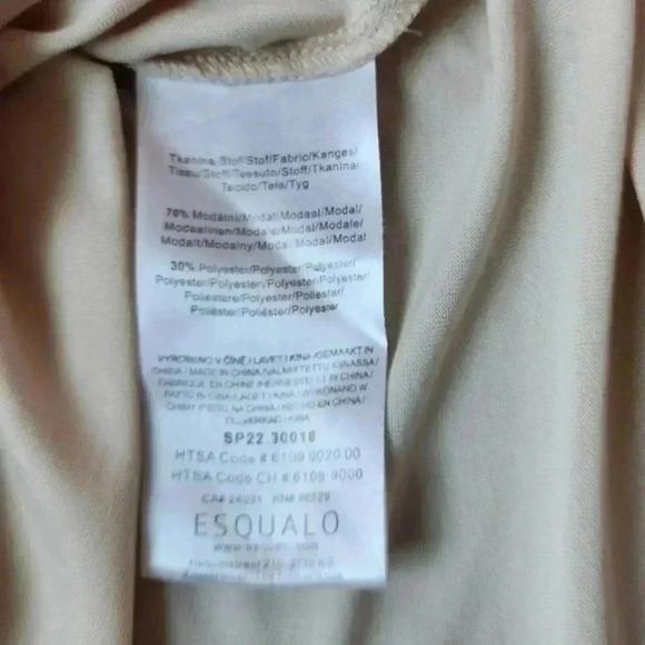 Esqualo T-Shirt Turn Up Sleeve Light Sand Beige Modal Soft Relaxed Women's XL - Picture 8 of 12